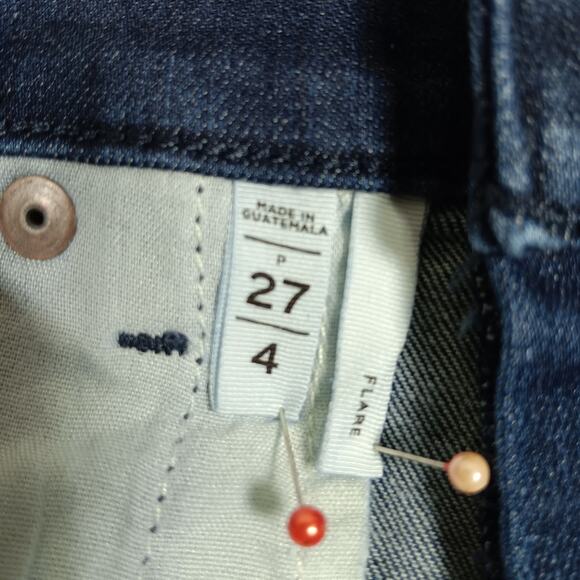 Ann Taylor LOFT Flare Mid Rise Jeans Size 27/4 Dark Blue 5 Pockets - Picture 9 of 9